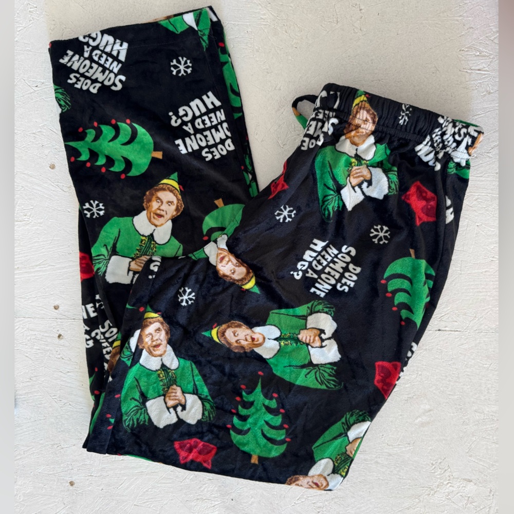 Festive Black Holiday Print Women's Pajama Bottoms